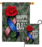 Happy Veterans Day - Military Americana Vertical Impressions Decorative Flags HG192332 Made In USA