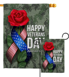 Happy Veterans Day - Military Americana Vertical Impressions Decorative Flags HG192332 Made In USA