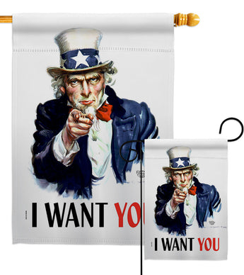 I Want You - Military Americana Vertical Impressions Decorative Flags HG192348 Made In USA