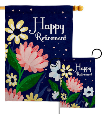 Happy Retirement - Military Americana Vertical Impressions Decorative Flags HG192580 Made In USA