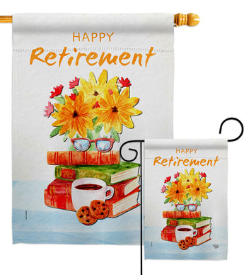 Retirement Activites - Military Americana Vertical Impressions Decorative Flags HG192651 Made In USA