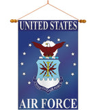 Air Force - Military Americana Vertical Applique Decorative Flags HG108015