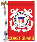 Coast Guard - Military Americana Vertical Applique Decorative Flags HG108017