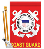 Coast Guard - Military Americana Vertical Applique Decorative Flags HG108017