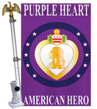 Purple Heart - Military Americana Vertical Applique Decorative Flags HG108046