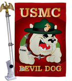 Devil Dog - Military Americana Vertical Impressions Decorative Flags HG108052