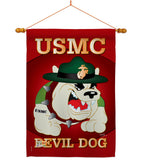 Devil Dog - Military Americana Vertical Impressions Decorative Flags HG108052