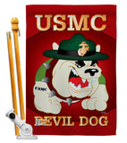 Devil Dog - Military Americana Vertical Impressions Decorative Flags HG108052