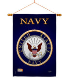 Navy - Military Americana Vertical Impressions Decorative Flags HG108058 Made In USA