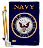 Navy - Military Americana Vertical Impressions Decorative Flags HG108058 Made In USA