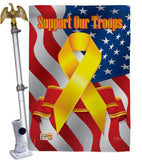 Support Our Troops - Military Americana Vertical Impressions Decorative Flags HG108059
