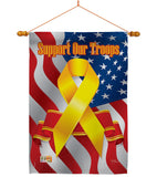 Support Our Troops - Military Americana Vertical Impressions Decorative Flags HG108059