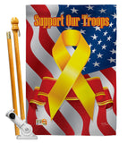 Support Our Troops - Military Americana Vertical Impressions Decorative Flags HG108059