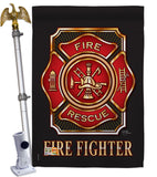 Fire Fighter - Military Americana Vertical Impressions Decorative Flags HG108063 Made In USA