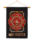 Fire Fighter - Military Americana Vertical Impressions Decorative Flags HG108063 Made In USA