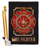 Fire Fighter - Military Americana Vertical Impressions Decorative Flags HG108063 Made In USA