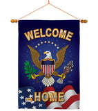 Welcome Home - Military Americana Vertical Impressions Decorative Flags HG108064 Made In USA