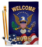 Welcome Home - Military Americana Vertical Impressions Decorative Flags HG108064 Made In USA