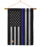 US Blue Stripe - Military Americana Vertical Impressions Decorative Flags HG108382 Made In USA