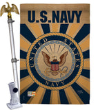 Navy - Military Americana Vertical Impressions Decorative Flags HG108394 Made In USA