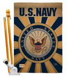 Navy - Military Americana Vertical Impressions Decorative Flags HG108394 Made In USA