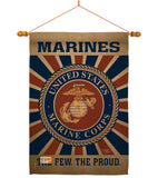 Marine Corps - Military Americana Vertical Impressions Decorative Flags HG108398 Made In USA