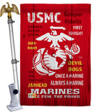 USMC - Military Americana Vertical Impressions Decorative Flags HG108405 Made In USA