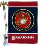 Proud Marine Corps - Military Americana Vertical Impressions Decorative Flags HG108406 Made In USA