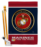 Proud Marine Corps - Military Americana Vertical Impressions Decorative Flags HG108406 Made In USA