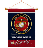 Marines Proudly Family - Military Americana Vertical Impressions Decorative Flags HG108411 Made In USA