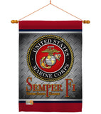 Semper Fi US Marine - Military Americana Vertical Impressions Decorative Flags HG108418 Made In USA