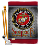 Semper Fi US Marine - Military Americana Vertical Impressions Decorative Flags HG108418 Made In USA