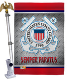 Semper Paratus US Coast Guard - Military Americana Vertical Impressions Decorative Flags HG108419 Made In USA