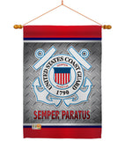 Semper Paratus US Coast Guard - Military Americana Vertical Impressions Decorative Flags HG108419 Made In USA