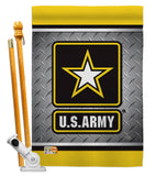 US Army Steel - Military Americana Vertical Impressions Decorative Flags HG108420