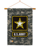 US Army Camoflash - Military Americana Vertical Impressions Decorative Flags HG108423 Made In USA
