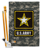 US Army Camoflash - Military Americana Vertical Impressions Decorative Flags HG108423 Made In USA