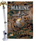 US Marine Veteran - Military Americana Vertical Impressions Decorative Flags HG108424 Made In USA