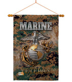 US Marine Veteran - Military Americana Vertical Impressions Decorative Flags HG108424 Made In USA