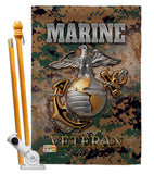 US Marine Veteran - Military Americana Vertical Impressions Decorative Flags HG108424 Made In USA