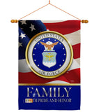 US Air Force Family Honor - Military Americana Vertical Impressions Decorative Flags HG108425 Made In USA