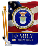 US Air Force Family Honor - Military Americana Vertical Impressions Decorative Flags HG108425 Made In USA