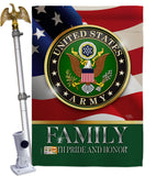 US Army Family Honor - Military Americana Vertical Impressions Decorative Flags HG108427 Made In USA