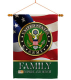 US Army Family Honor - Military Americana Vertical Impressions Decorative Flags HG108427 Made In USA
