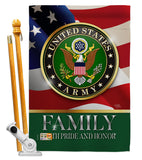 US Army Family Honor - Military Americana Vertical Impressions Decorative Flags HG108427 Made In USA