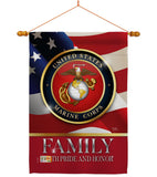 US Marine Family Honor - Military Americana Vertical Impressions Decorative Flags HG108428 Made In USA