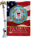 US Coast Guard Family Honor - Military Americana Vertical Impressions Decorative Flags HG108429 Made In USA