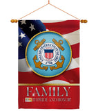 US Coast Guard Family Honor - Military Americana Vertical Impressions Decorative Flags HG108429 Made In USA