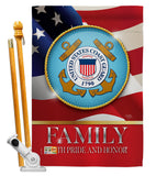 US Coast Guard Family Honor - Military Americana Vertical Impressions Decorative Flags HG108429 Made In USA