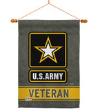 US Army Veteran - Military Americana Vertical Impressions Decorative Flags HG108430 Made In USA